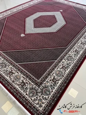 فرش بیجار 1200شانه لاکی طرح مروارید کاشان