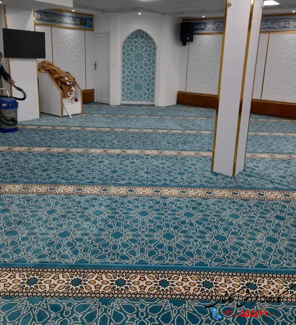 فرش سجاده ای تشریفاتی طرح رمضان آبی 700 شانه