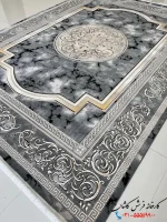 فرش ورساچه 1200شانه طرح مدوسا طوسی کاشان