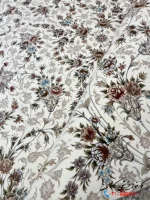فرش کرم 1200شانه افشان طرح مه گل کاشان