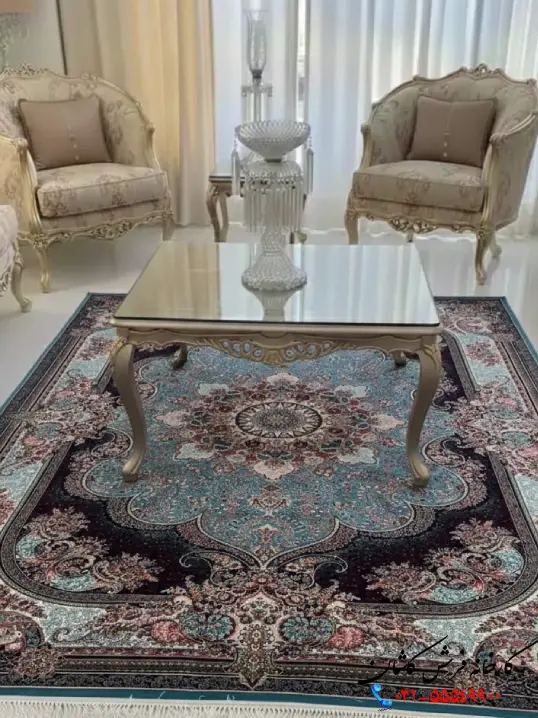 فرش کلاسیک 700 شانه نسترن آبی
