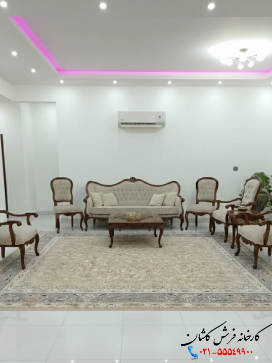 فرش 1200شانه الیکا بژ کاشان