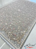 فرش 1200 شانه باغ بهشت نقره ای طرح شادی کاشان