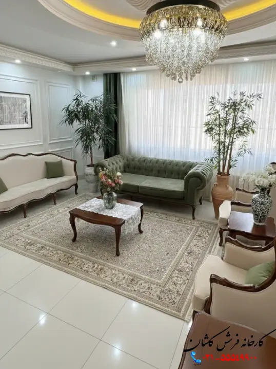 فرش 1500 شانه نقره ای طلاکوب گل برجسته نگار