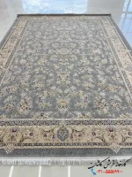 فرش رز نقره ای افشان 1200شانه کاشان