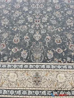 فرش طوسی افشان 1200 شانه آذر کاشان