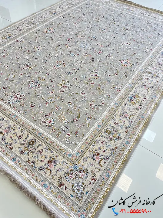 فرش نقره ای طلاکوب 1500 شانه طرح نگار کاشان فرش نقره ای طلاکوب 1500 شانه طرح نگار کاشان