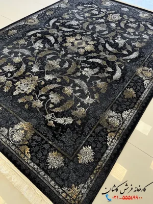 فرش ۷۰۰ شانه سرمه ای جدید طرح رها کاشان