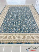 فرش آبی افشان 1200شانه طرح زرین کاشان