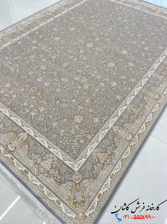 فرش افشان درباری زرین 1200 شانه کاشان فرش افشان درباری زرین 1200 شانه کاشان