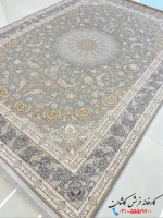 فرش طلاکوب 1200 شانه طرح دلوین پلاتینیوم کاشان