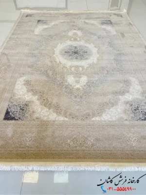 فرش طلاکوب گل برجسته 1200 شانه خاتون کاشان