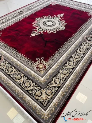 فرش ورساچه فرانسوی 1200شانه لاکی کاشان