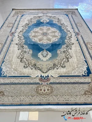 فرش نئوکلاسیک آبی جدید 1200شانه طرح ویکتوریا