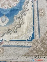 فرش نئوکلاسیک آبی جدید 1200شانه ویکتوریا کاشان