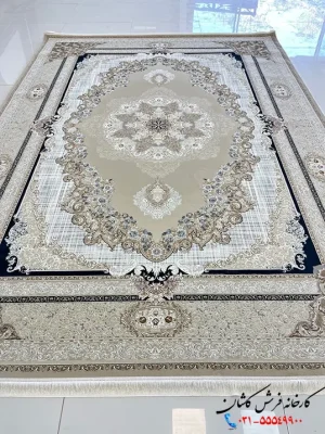 فرش نئوکلاسیک بژ 1200شانه ویکتوریا