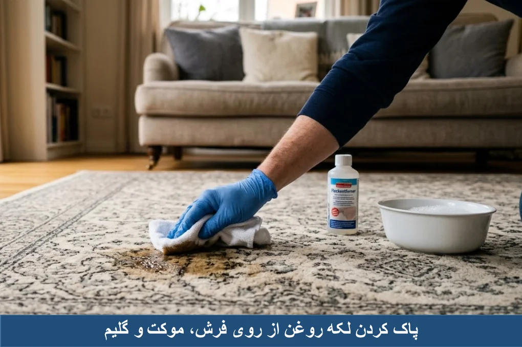 پاک کردن لکه روغن، از روی فرش و موکت