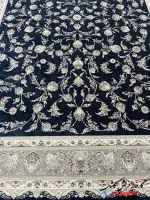 فرش 1200شانه افشان سرمه ای طرح زرین کاشان