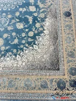 فرش آبی کاربنی جدید ۱۲۰۰ شانه پانا کاشان