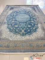 فرش آبی کاربنی ۱۲۰۰ شانه طرح پانا