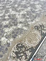 فرش بژ گل برجسته 1200شانه صدف