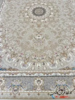 فرش طلاکوب بژ 1200شانه طرح شهیاد
