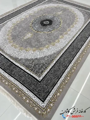 فرش نقره ای 500شانه طرح ساحل کاشان