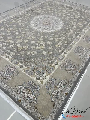فرش کلاسیک ترنج دار 1200شانه طرح پیچک فیلی کاشان
