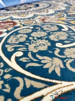 فرش 1200شانه آبی کلاسیک طرح چکاوک کاشان