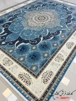 فرش آبی کلاسیک طرح چکاوک 1200 شانه