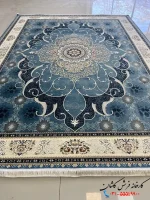 فرش آبی کلاسیک چکاوک 1200 شانه کاشان