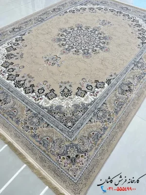 فرش ترنج دار 1200شانه طرح آیسان کاشان