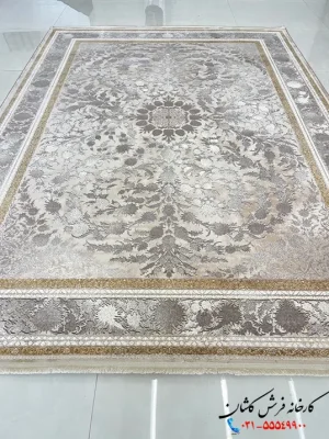 فرش طلاکوب جدید کرم 1200شانه ژوبین