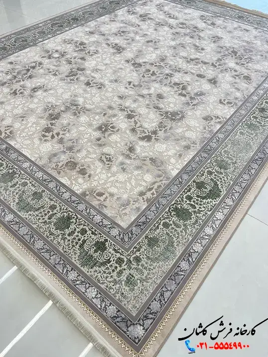 فرش موکا سبز 1200شانه طرح مانا کاشان فرش موکا سبز 1200شانه طرح مانا کاشان