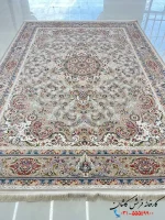 فرش نقره ای گل برجسته 1200شانه تیام کاشان