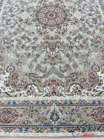 فرش نقره ای گل برجسته 1200شانه طرح تیام