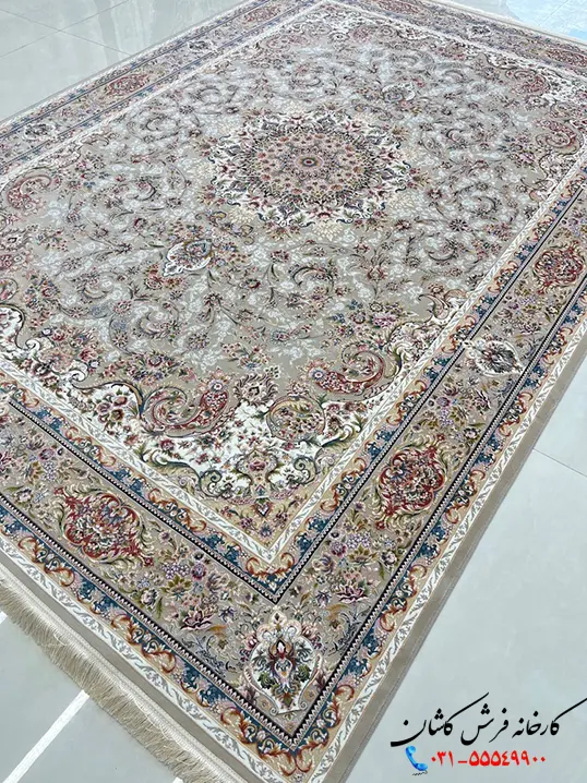 فرش نقره ای گل برجسته 1200شانه طرح تیام کاشان فرش نقره ای گل برجسته 1200شانه طرح تیام کاشان
