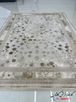 فرش کرم جدید گل برجسته 1200شانه شاهکار کاشان