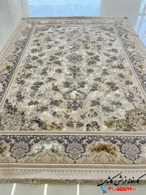 فرش 1200 شانه موکایی کرم طرح رونیا