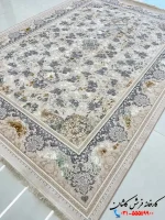 فرش 1200 شانه موکایی کرم طرح رونیا کاشان