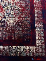 فرش 1200شانه لاکی وینتیج طرح روژان کاشان