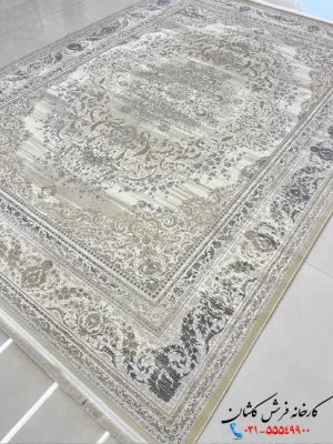 فرش 1200شانه وینتیج کرم غزال کاشان