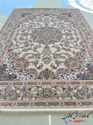 فرش ترنج کرم 1200شانه طرح جواهر