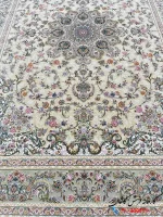 فرش کرم گل برجسته 1200 شانه طرح گل مهر