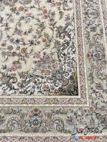 فرش کرم گل برجسته 1200 شانه گل مهر کاشان