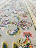 فرش کرمی برجسته 1200 شانه طرح گل مهر کاشان
