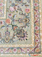 فرش کرمی گل برجسته 1200 شانه گل مهر