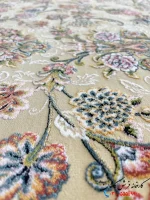 فرش کرمی گل برجسته 1200 شانه گل مهر کاشان
