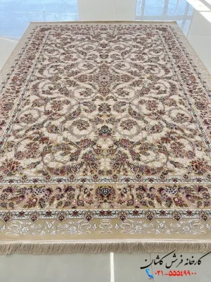 فرش کلاسیک کرم 1200شانه شاهکار کاشان