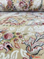 فرش کلاسیک گل برجسته کرم 1200شانه طرح شاهکار